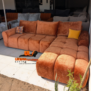 L- SHAPED orange sofa